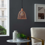 Plated Rose Gold Glimmer Pendant Light - Weaved Metal Wire Pattern W/ Diamond Cutouts - BUILDMYPLACE