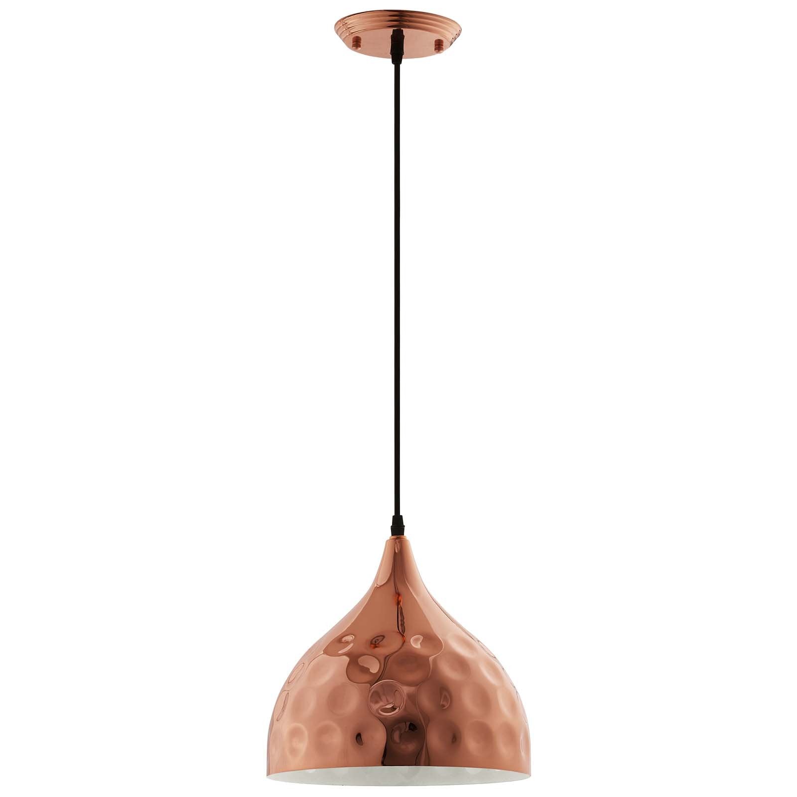 6.5" Dimple Rose-Gold Plated Pendant Ceiling Light - 60W - Bell Shaped