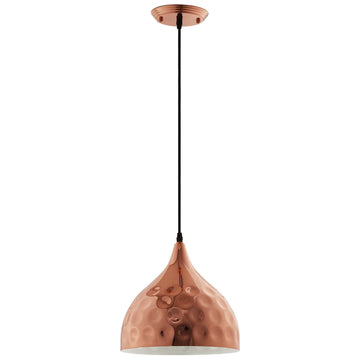 6.5" Dimple Rose-Gold Plated Pendant Ceiling Light - 60W - Bell Shaped