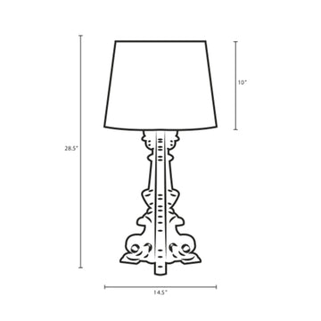 Acrylic French Grande Modern Table Lamp - Pleated Drum Shade - E12 25W Bulb (Not Included)