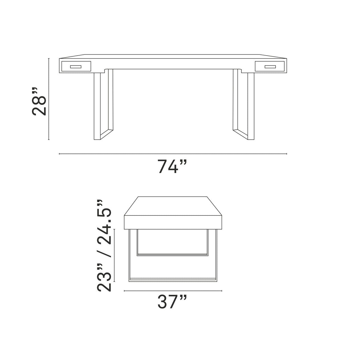 PC Laptop Study Table Office Desk With Side Drawers In Natural Color-Desk table For Office Furniture - BUILDMYPLACE