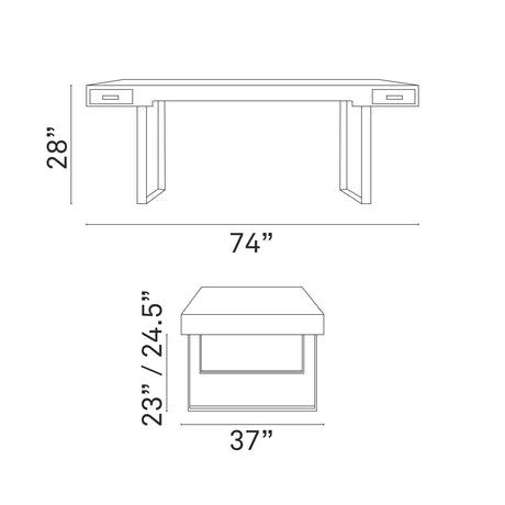 PC Laptop Study Table Office Desk With Side Drawers In Natural Color-Desk table For Office Furniture - BUILDMYPLACE