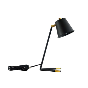 Modern Determine Metal Bedside Lamp - Black Matte Desk Lamp/Table Lamp - E26 60W Bulb (Not Included)