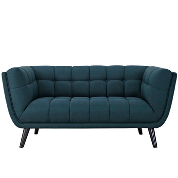 Modern Bestow Tufted Upholstered Fabric Loveseat Sofa - Mid Century Modern Accent ArmChair