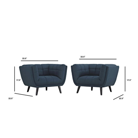 Modern Bestow Tufted Upholstered Fabric Loveseat Sofa - Mid Century Modern Accent ArmChair - BUILDMYPLACE