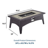 Splendor 43.5 Inch Rectangle Outdoor Patio Fire Pit Table - BUILDMYPLACE