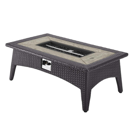 Splendor 43.5 Inch Rectangle Outdoor Patio Fire Pit Table - BUILDMYPLACE