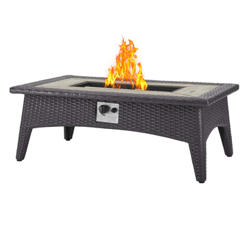 Splendor 43.5 Inch Rectangle Outdoor Patio Fire Pit Table