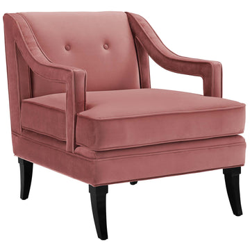 Concur Button Tufted Performance Velvet Armchair - Pulse Cushioning Lounge Chair