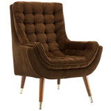 Modern Upholstered Performance Suggest Button Tufted Velvet Lounge Chair - BUILDMYPLACE