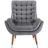 Modern Upholstered Performance Suggest Button Tufted Velvet Lounge Chair - BUILDMYPLACE