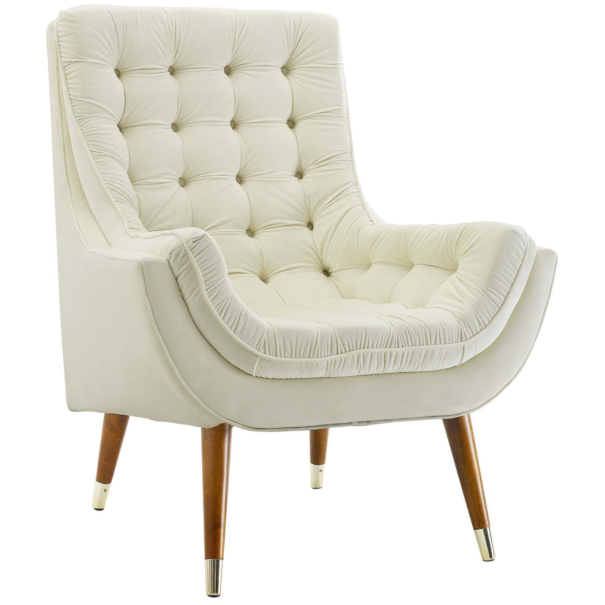 Modern Upholstered Performance Suggest Button Tufted Velvet Lounge Chair - BUILDMYPLACE