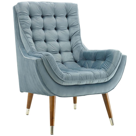 Modern Upholstered Performance Suggest Button Tufted Velvet Lounge Chair - BUILDMYPLACE