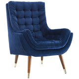 Modern Upholstered Performance Suggest Button Tufted Velvet Lounge Chair - BUILDMYPLACE