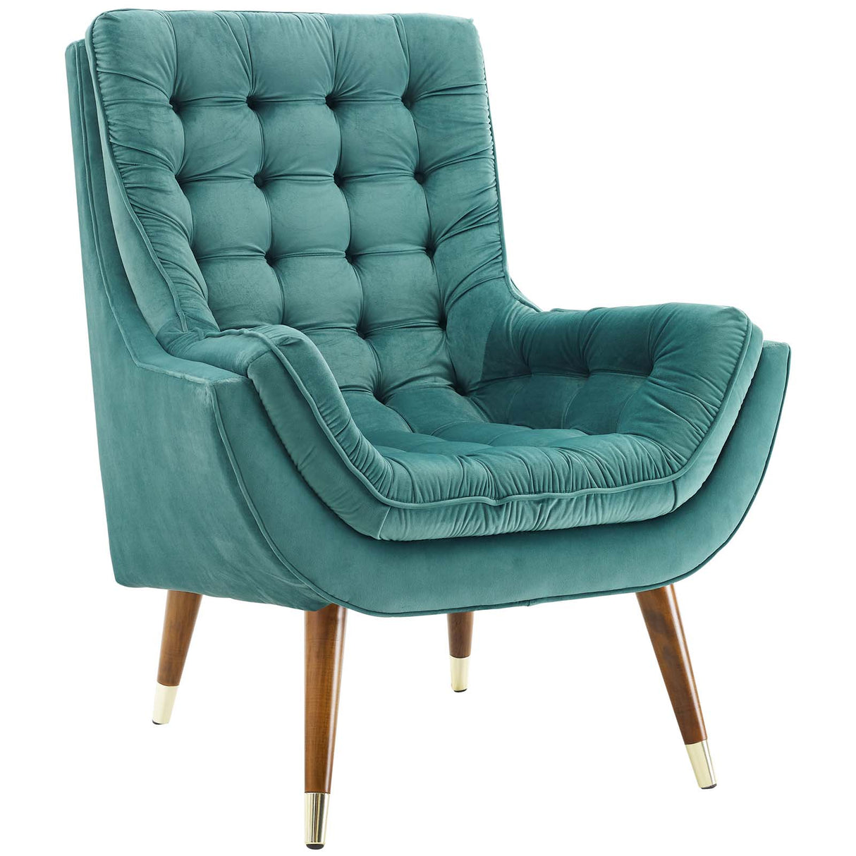 Modern Upholstered Performance Suggest Button Tufted Velvet Lounge Chair - BUILDMYPLACE