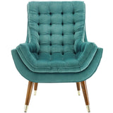 Modern Upholstered Performance Suggest Button Tufted Velvet Lounge Chair - BUILDMYPLACE