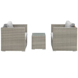 Repose 3 Piece Outdoor Patio Sectional Set - BUILDMYPLACE