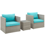 Repose 3 Piece Outdoor Patio Sectional Set - BUILDMYPLACE