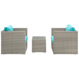 Repose 3 Piece Outdoor Patio Sectional Set - BUILDMYPLACE