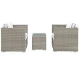 Repose 3 Piece Outdoor Patio Sectional Set - BUILDMYPLACE