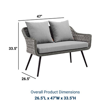 Endeavor Outdoor Patio Wicker Rattan Loveseat