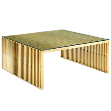 Gridiron Stainless Steel Rectangle Coffee Table - Modern Dining Room Table