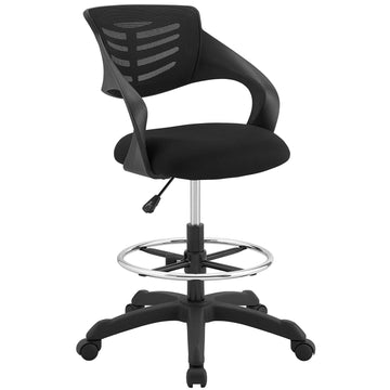 Thrive Mesh Drafting Chair- Reception Desk Chair - Drafting Stool Chair Adjustable Height with Flip-up Arms