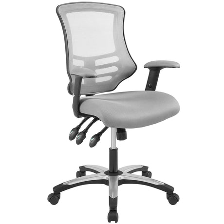 Mid Back Calibrate Mesh Office Chair with Padded Armrest- Ergonomic  Computer Desk - BUILDMYPLACE