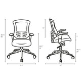 Mid Back Calibrate Mesh Office Chair with Padded Armrest- Ergonomic  Computer Desk - BUILDMYPLACE