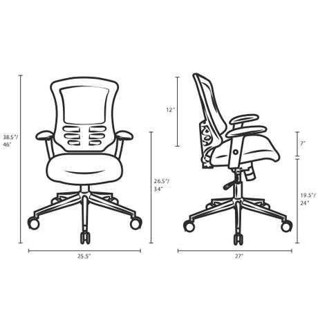 Mid Back Calibrate Mesh Office Chair with Padded Armrest- Ergonomic  Computer Desk - BUILDMYPLACE