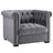 Modern Occasional Heritage Performance Velvet Armchair - Tufted Lounge Chair With Nailhead Trim - BUILDMYPLACE