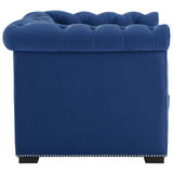 Modern Occasional Heritage Performance Velvet Armchair - Tufted Lounge Chair With Nailhead Trim - BUILDMYPLACE