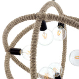 Modern Farmhouse Rope-Wrapped Transpose Pendant Chandelier - Brown Ceiling Light - BUILDMYPLACE