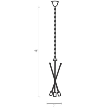 Sleek Strive Brass Chain Pendant Chandelier - 60W - Contemporary Modern Style -Air-Powered
