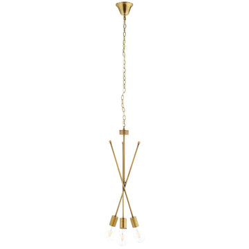 Sleek Strive Brass Chain Pendant Chandelier - 60W - Contemporary Modern Style -Air-Powered