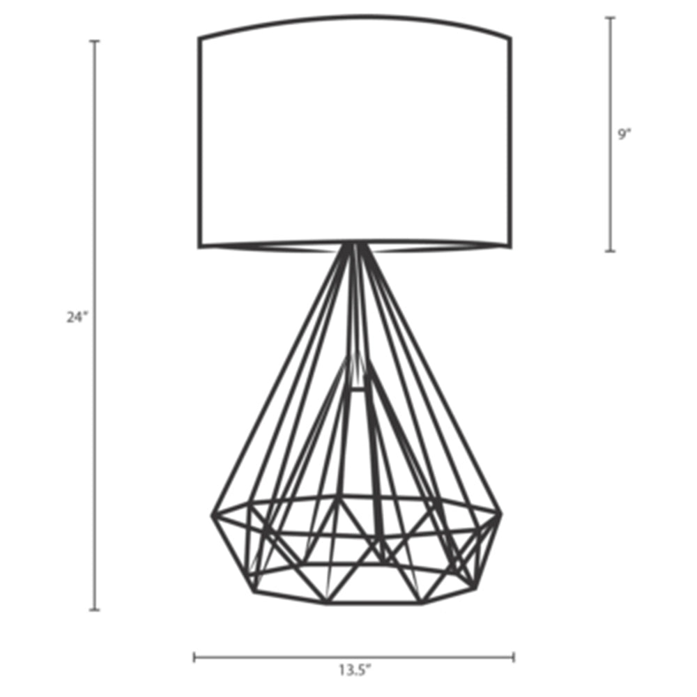 Precious Rose Gold Diamond-Shaped Table Lamp - Drum Shade - E26 60W Bulb (Not Included) - BUILDMYPLACE