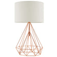 Precious Rose Gold Diamond-Shaped Table Lamp - Drum Shade - E26 60W Bulb (Not Included) - BUILDMYPLACE