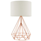 Precious Rose Gold Diamond-Shaped Table Lamp - Drum Shade - E26 60W Bulb (Not Included) - BUILDMYPLACE