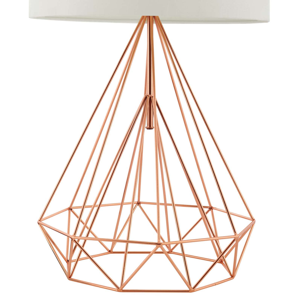 Precious Rose Gold Diamond-Shaped Table Lamp - Drum Shade - E26 60W Bulb (Not Included) - BUILDMYPLACE