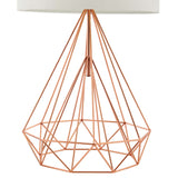 Precious Rose Gold Diamond-Shaped Table Lamp - Drum Shade - E26 60W Bulb (Not Included) - BUILDMYPLACE