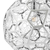 Open Globe Diamond Pattern Stainless Steel Pendant - Geometric Design - BUILDMYPLACE