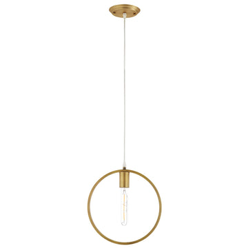 Brass Metal Hoop Orbit Ceiling Light Pendant - E26 - 60W - Steel Plated Honey Bronze