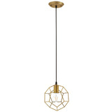 Rose Gold Pique Metal Geometric Pendant Light - E26 - 60W - Pentagon Shape - Stainless Steel Ceiling Light Fixture - BUILDMYPLACE