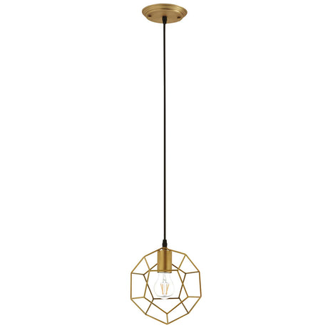 Rose Gold Pique Metal Geometric Pendant Light - E26 - 60W - Pentagon Shape - Stainless Steel Ceiling Light Fixture - BUILDMYPLACE