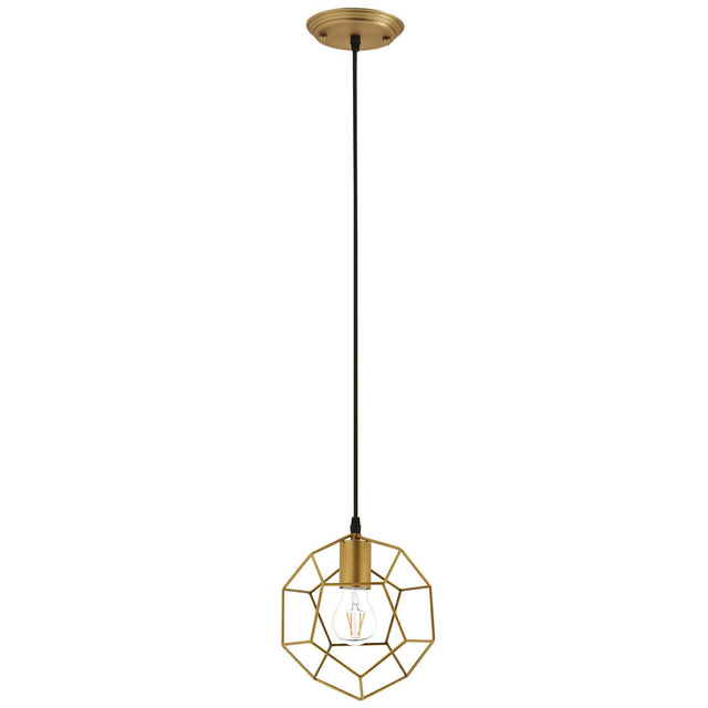 Rose Gold Pique Metal Geometric Pendant Light - E26 - 60W - Pentagon Shape - Stainless Steel Ceiling Light Fixture - BUILDMYPLACE