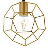 Rose Gold Pique Metal Geometric Pendant Light - E26 - 60W - Pentagon Shape - Stainless Steel Ceiling Light Fixture - BUILDMYPLACE