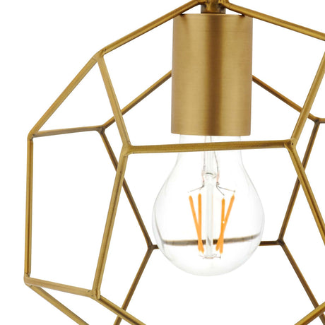 Rose Gold Pique Metal Geometric Pendant Light - E26 - 60W - Pentagon Shape - Stainless Steel Ceiling Light Fixture - BUILDMYPLACE