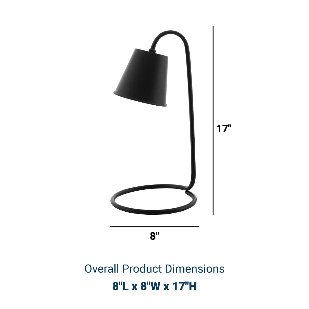 Proclaim Steel Plated Metal Table Lamp - Black Matte - E26 60W Bulb (Not Included) - BUILDMYPLACE