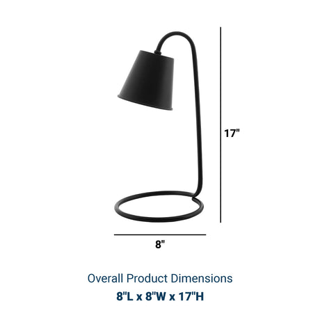 Proclaim Steel Plated Metal Table Lamp - Black Matte - E26 60W Bulb (Not Included) - BUILDMYPLACE