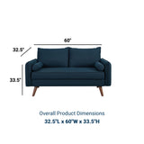 Revive Upholstered Fabric Loveseat - BUILDMYPLACE